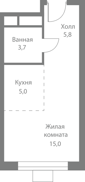 Stellar City Москва — планировка Студия