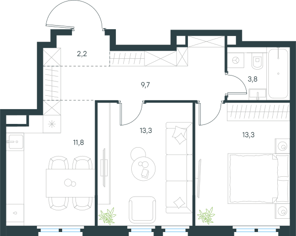 Level Нижегородская Москва — планировка 2