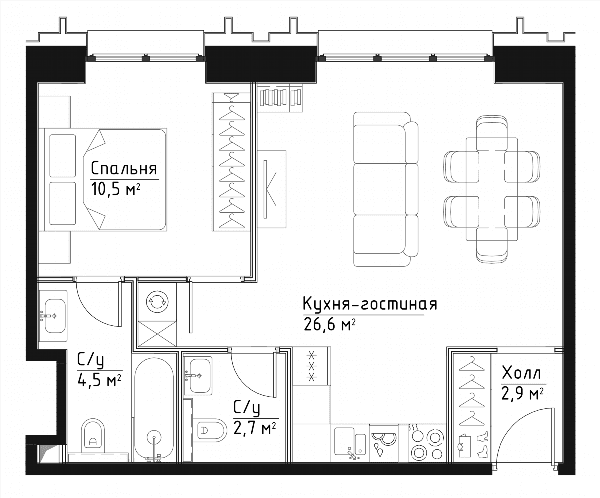 Павелецкая Сити Москва — планировка 1
