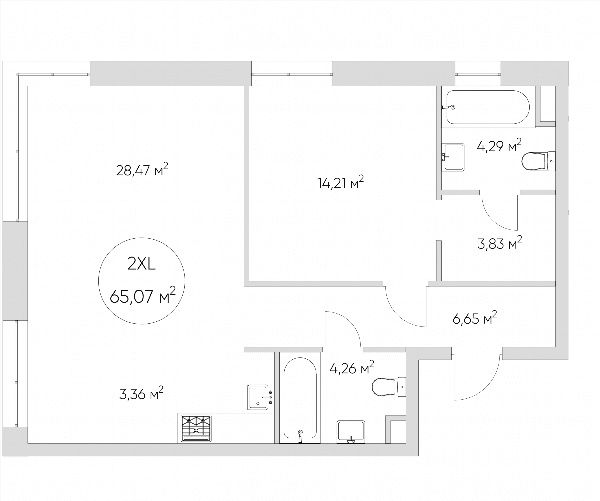 Nice loft Москва — планировка 2-комнатные апартаменты