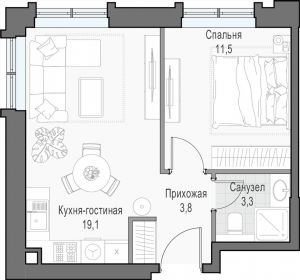 Достижение Москва — планировка 1