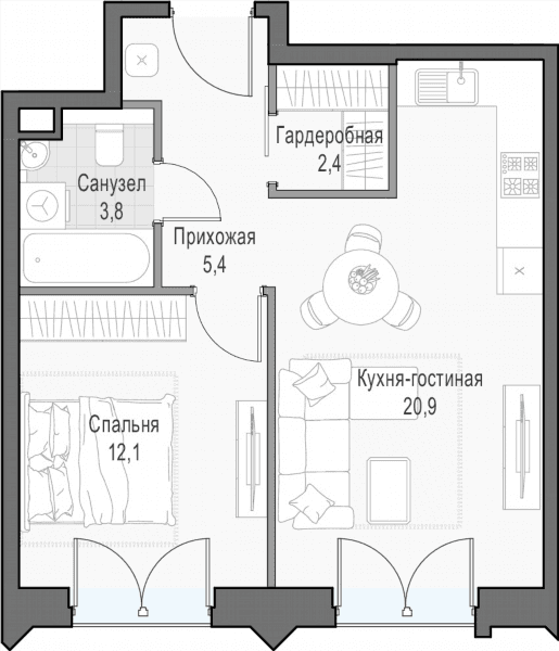 Достижение Москва — планировка 1