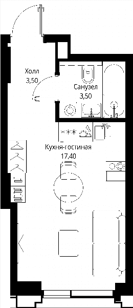 Cityzen Москва — планировка Студия