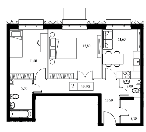 Dream Towers Москва — планировка 2