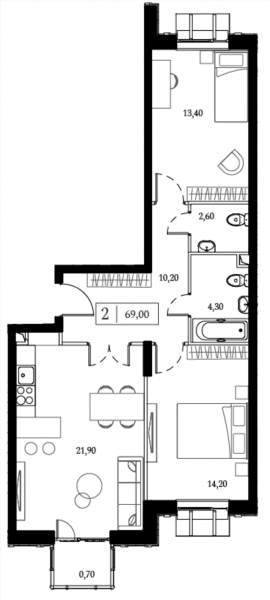 Dream Towers Москва — планировка 2