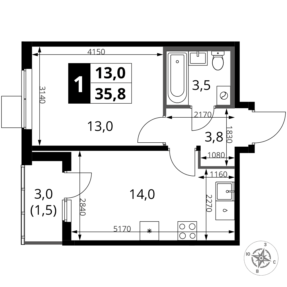 1-й Ясеневский Москва — планировка 1