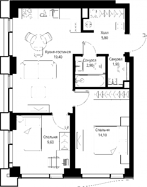 Cityzen Москва — планировка 2