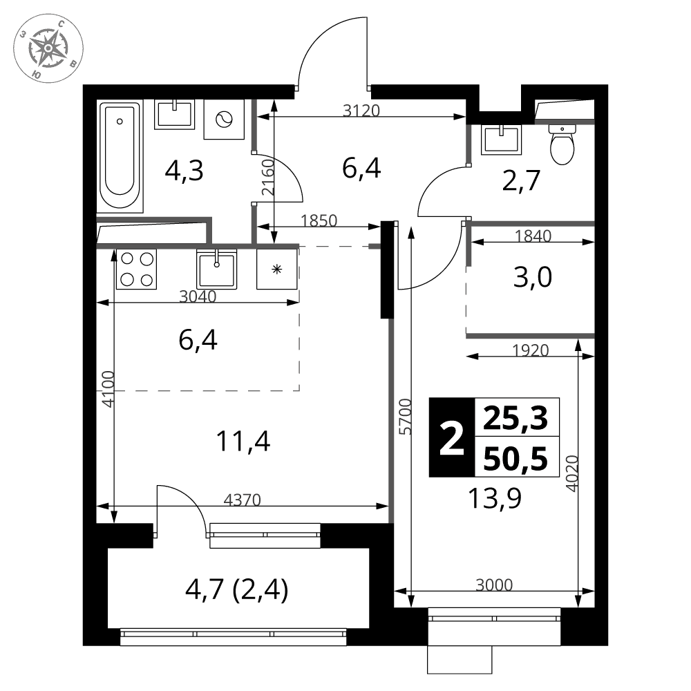 1-й Саларьевский Москва — планировка 2