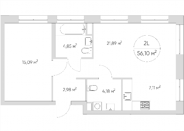 Nice loft Москва — планировка 2-комнатные апартаменты