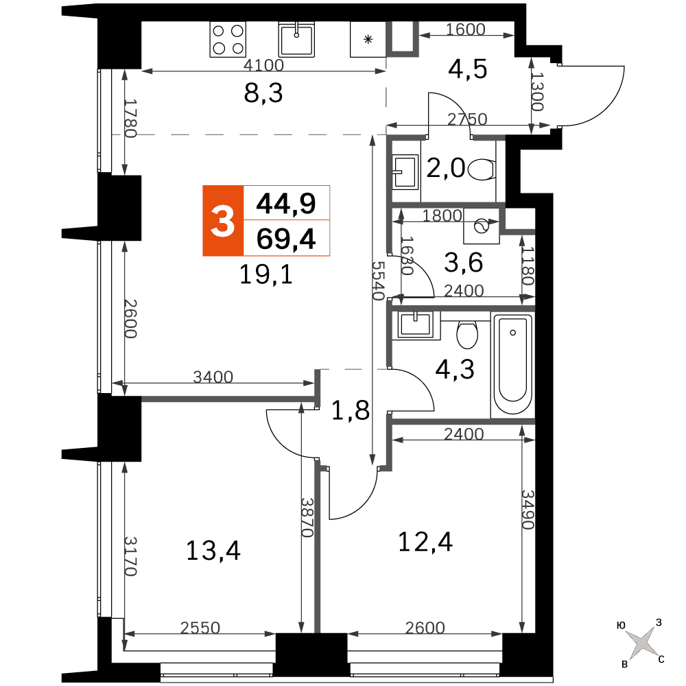 Amber City Москва — планировка 3