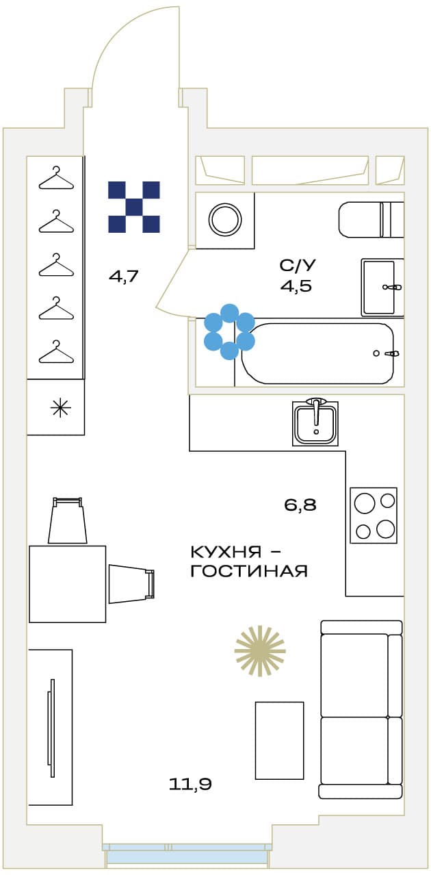 Детали Москва — планировка 1
