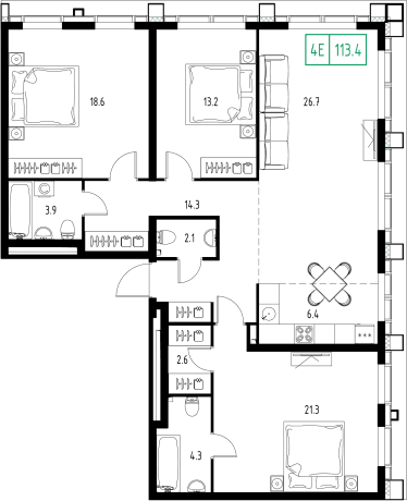 Skolkovo ONE Москва — планировка 4