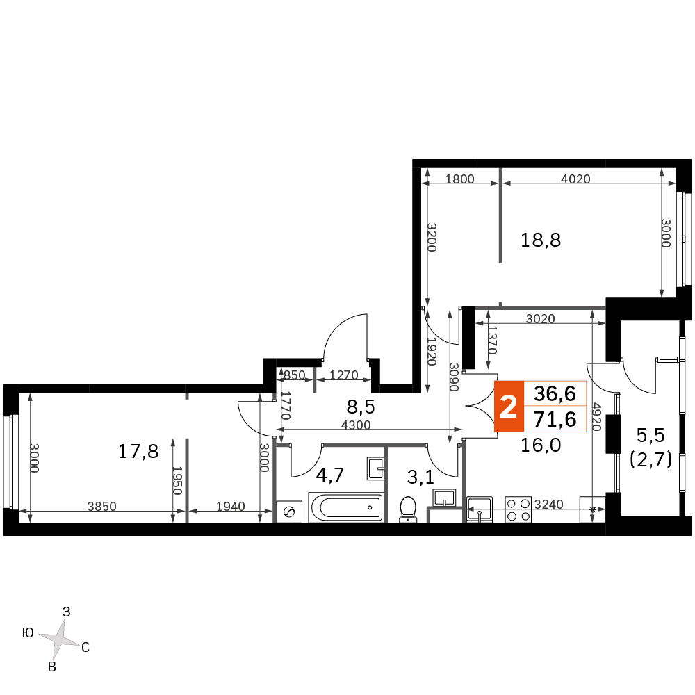 Sky Garden Москва — планировка 2