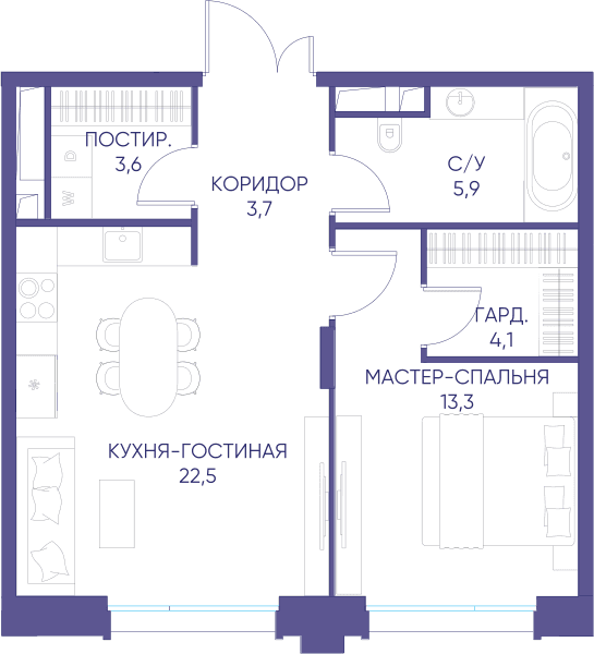 ДОМ XXII Москва — планировка 1
