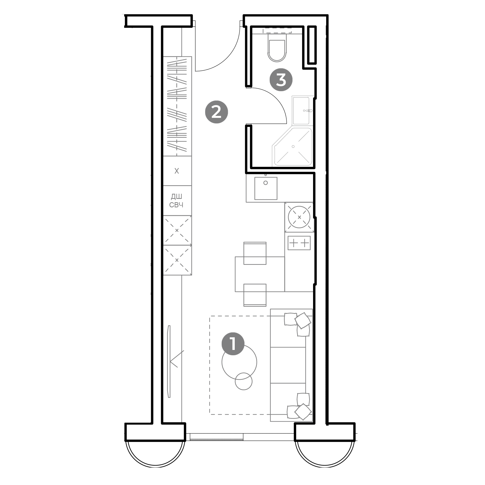 NAMETKIN TOWER Москва — планировка Студия