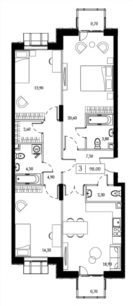 Dream Towers Москва — планировка 3
