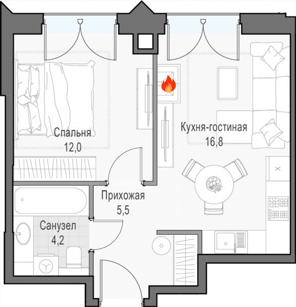 Достижение Москва — планировка 1