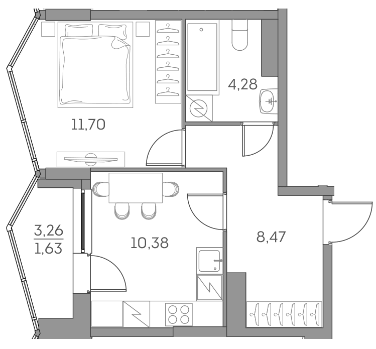 Аквилон BESIDE 2.0 Москва — планировка 1