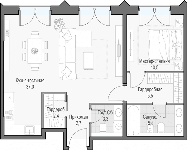 Достижение Москва — планировка 2