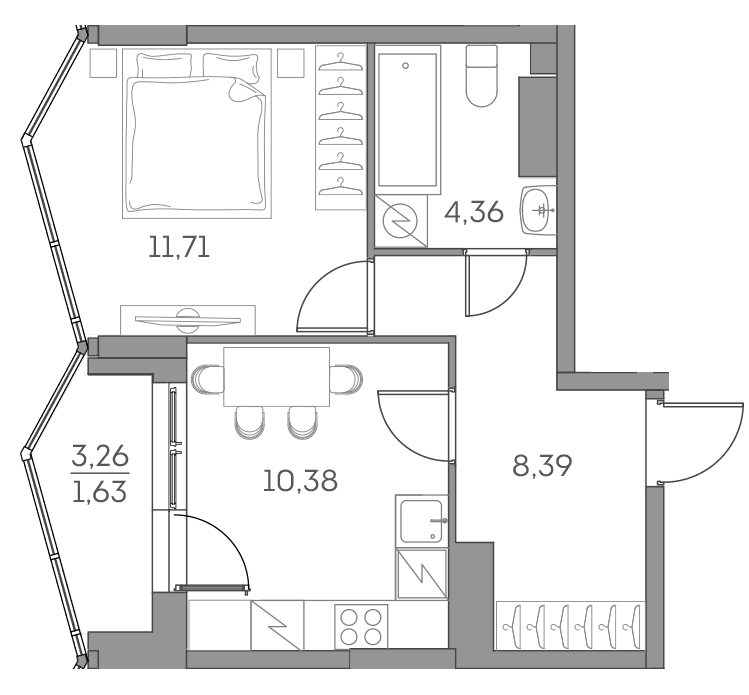 Аквилон BESIDE 2.0 Москва — планировка 1