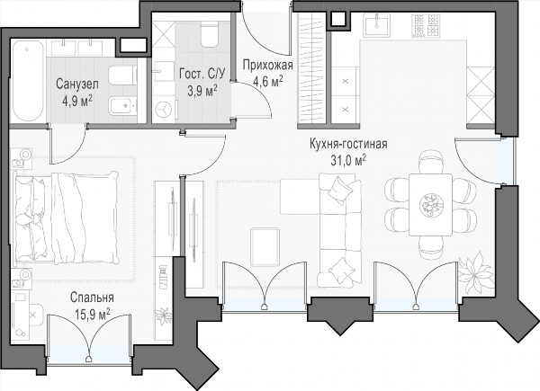 Достижение Москва — планировка 2