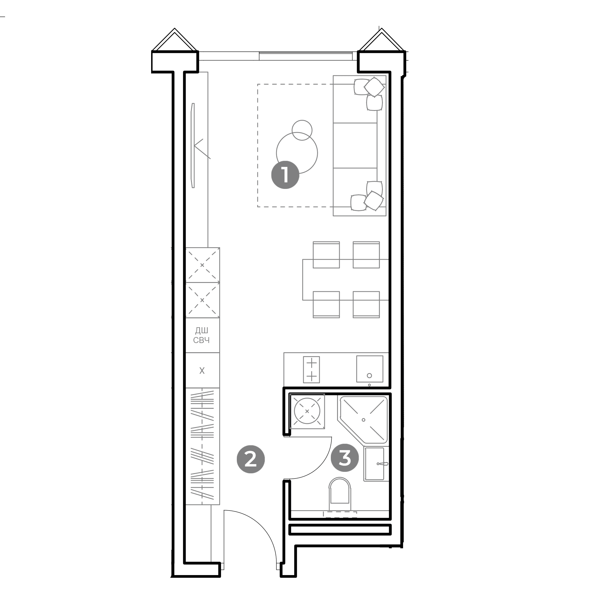 NAMETKIN TOWER Москва — планировка Студия