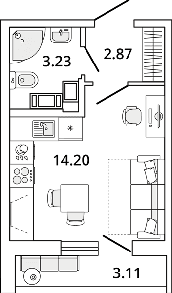 MASTER PLACE Санкт-Петербург — планировка Студия