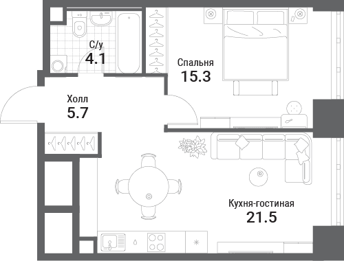 Nagatino i-Land Москва — планировка 1