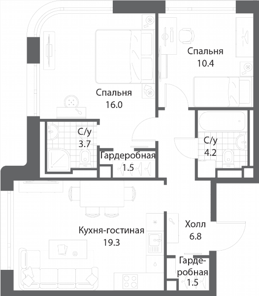 Nagatino i-Land Москва — планировка 2