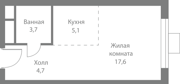 Stellar City Москва — планировка Студия