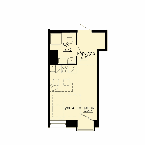 iD Polytech Санкт-Петербург — планировка Студия