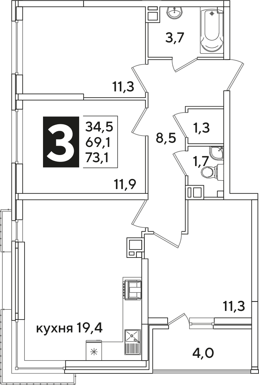 Самолёт Краснодар — планировка 3