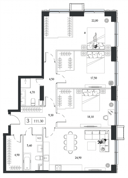 Dream Towers Москва — планировка 3