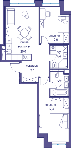 Остров, Остров.4 Москва — планировка 2