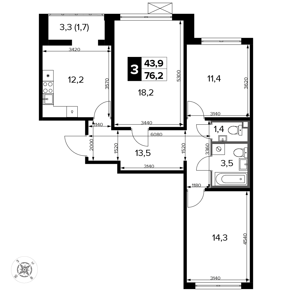 1-й Ленинградский Москва — планировка 3