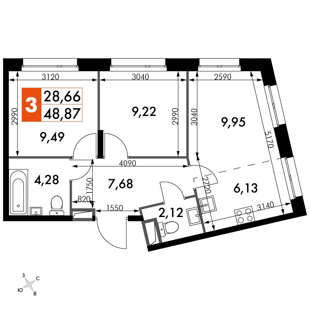 Движение. Говорово Москва — планировка 3