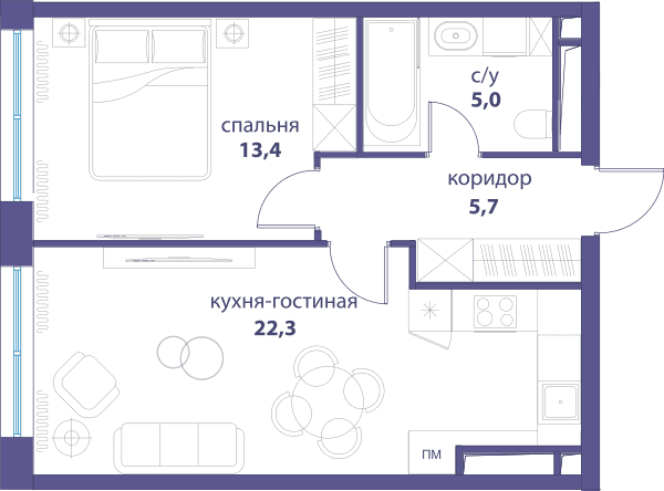 Событие, Событие-5 Москва — планировка 1