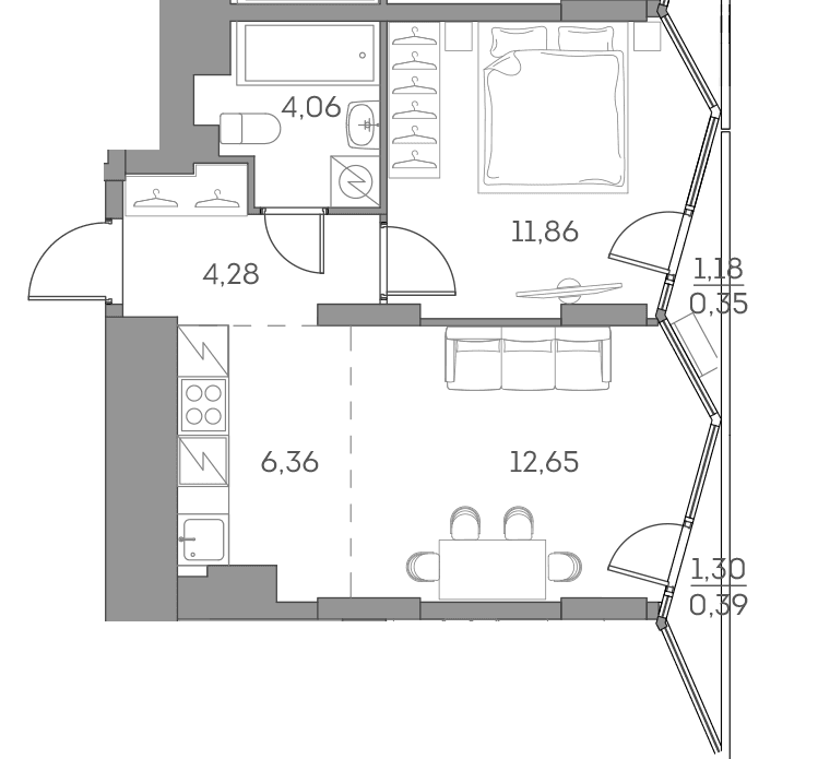 Аквилон BESIDE 2.0 Москва — планировка 1