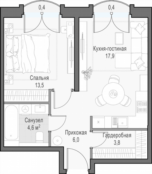 Достижение Москва — планировка 1