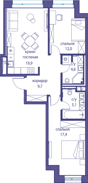 Остров, Остров.4 Москва — планировка 2