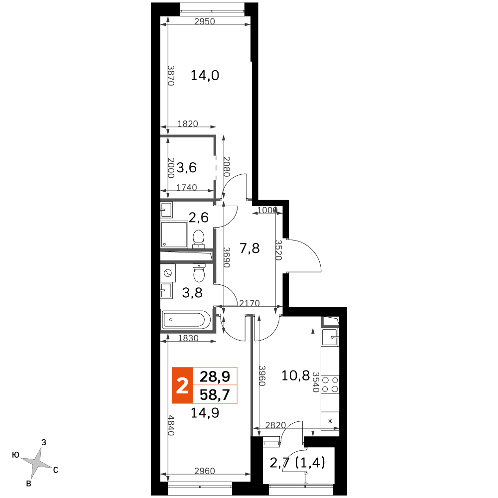 Sky Garden Москва — планировка 2