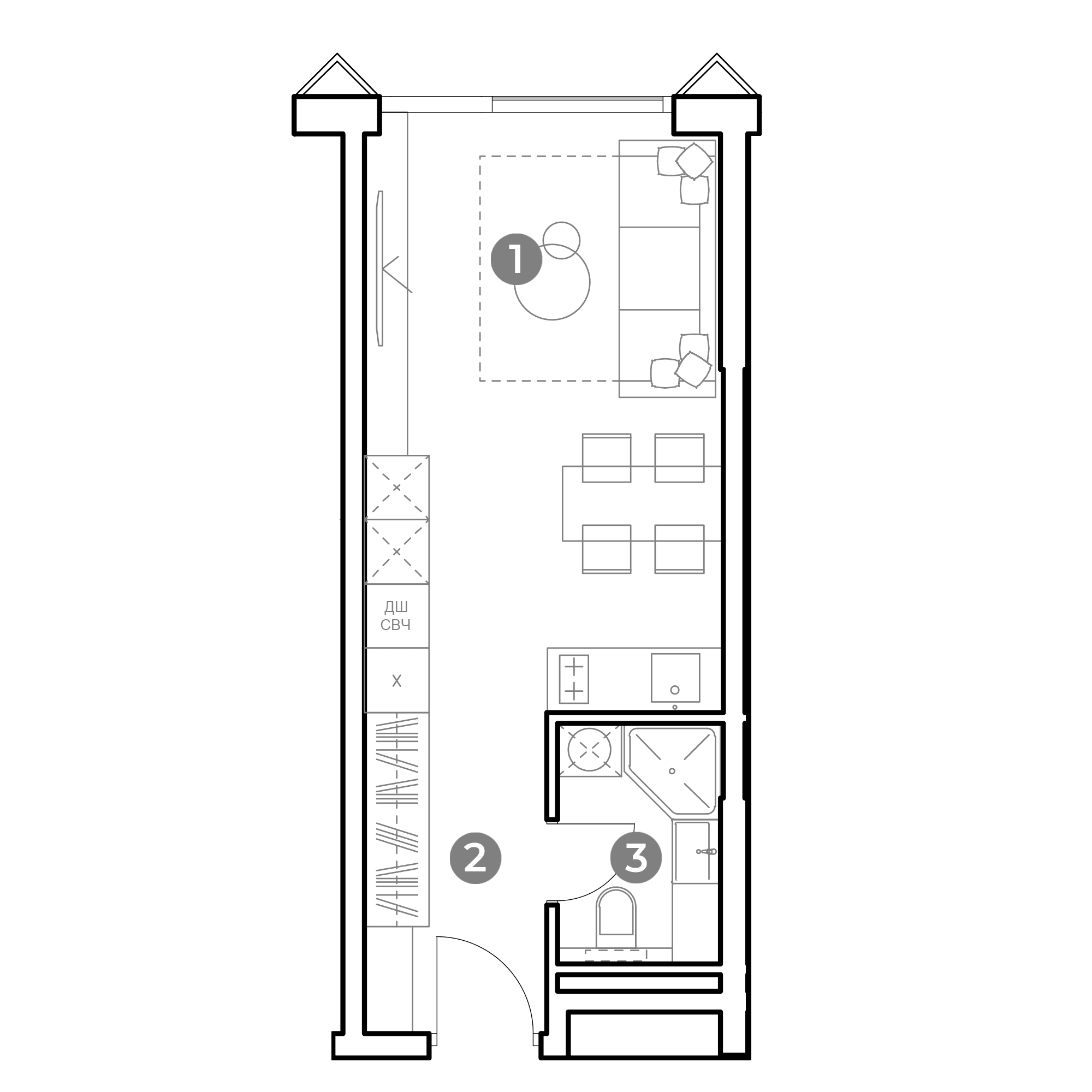 NAMETKIN TOWER Москва — планировка Студия