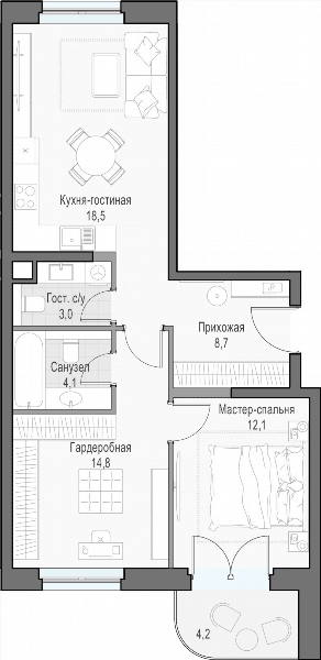 Достижение Москва — планировка 2