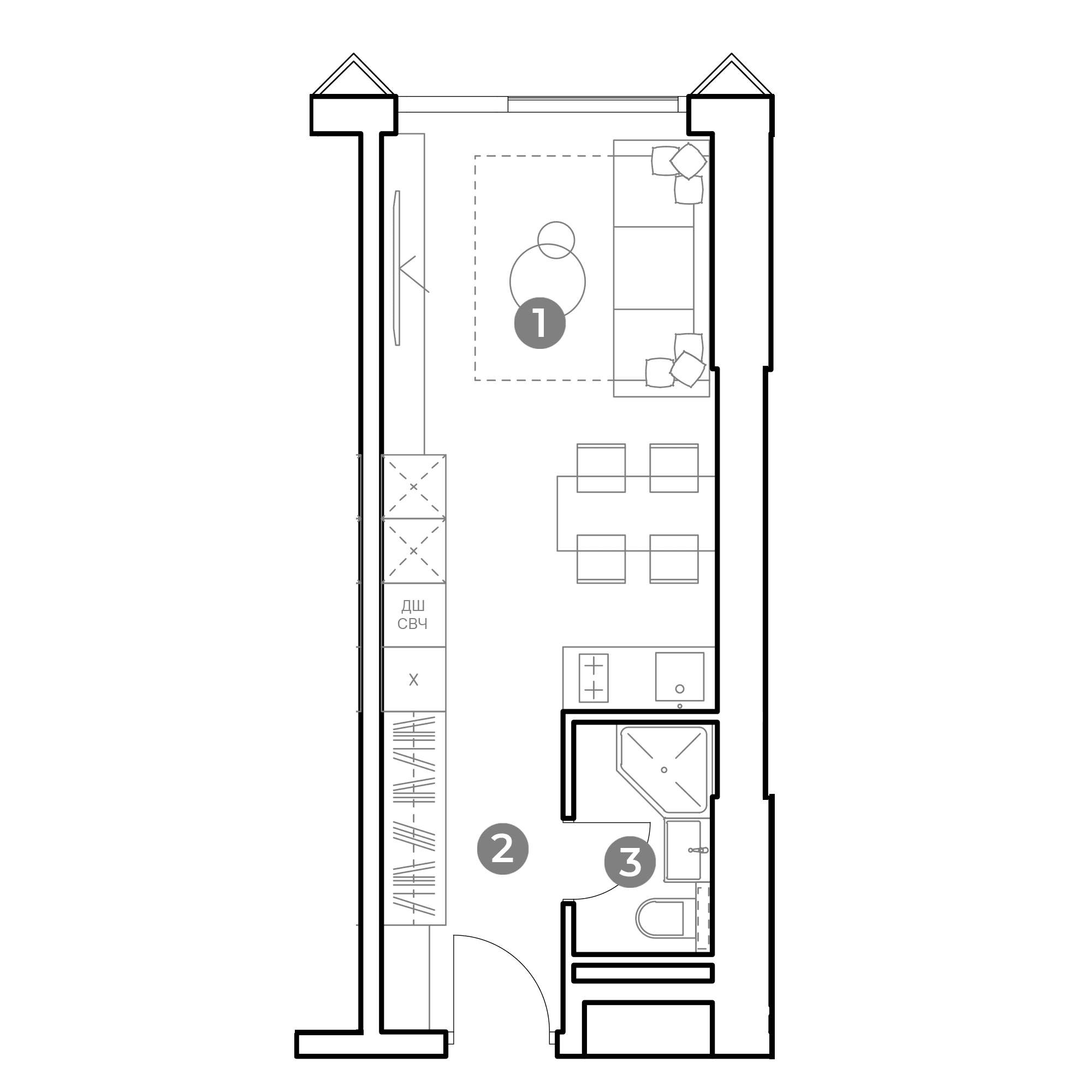 NAMETKIN TOWER Москва — планировка Студия