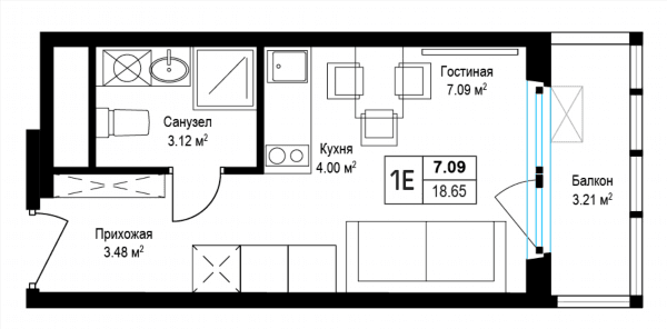 У реки. Эко Видное 2.0 Москва — планировка 1