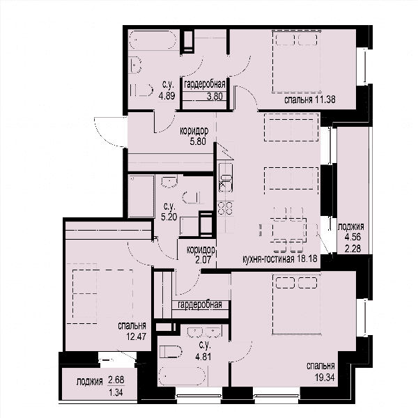 iD Svetlanovskiy Санкт-Петербург — планировка 3