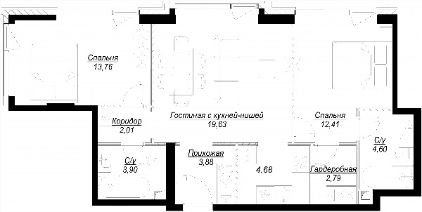 Hide Москва — планировка 3