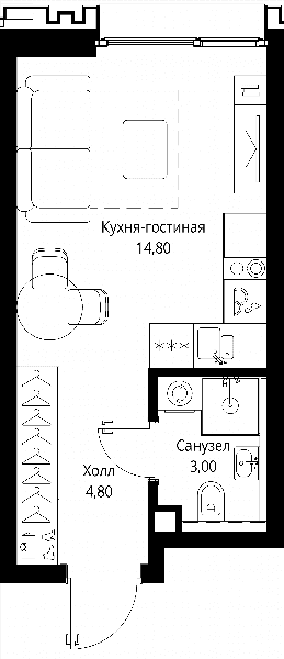 Cityzen Москва — планировка Студия