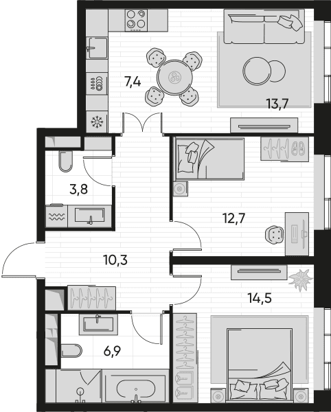 Pride-home Москва — планировка 3