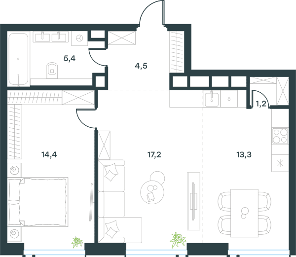 Level Причальный Москва — планировка 2